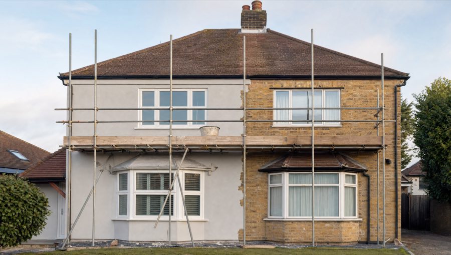 Scaffold up for rendering